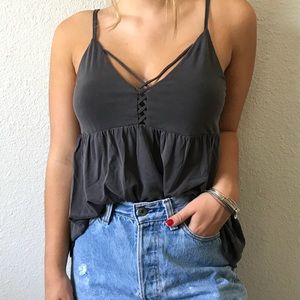 American eagle dark grey top